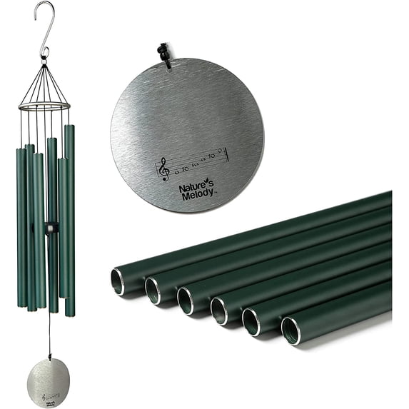 Nature's Melody Aureole Tuned Wind Chime - 28" - Forest Green