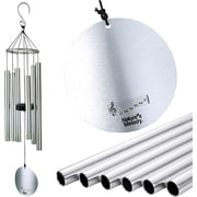 Natures Melody Aureole Tunes Wind Chimes Outdoor Windchime with 6 Tubes Tuned to B Pentatonic Scale, 100% Rustproof Aluminum, Powder Finish & S Hook Hanger for Sympathy, Memorial Gift or Zen Garden