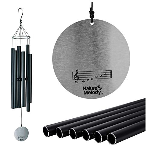 Nature’s Melody Aureole Tunes Wind Chimes – Outdoor Windchime with 6 Tubes Tuned to C Pentatonic Scale, 100% Rustproof Aluminum, Powder Finish & S Hook Hanger for Sympathy, Memorial Gift or Zen Ga