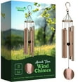 thumbnail image 1 of Nature’s Melody Aureole Tunes Wind Chimes – Outdoor Windchime with 6 Tubes Tuned to E Pentatonic Scale, 100% Rustproof Aluminum, Powder Finish & S Hook Hanger for Sympathy, Memorial Gift or Zen Garden, 1 of 1