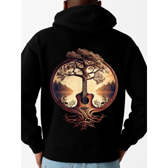 Nature's Melody graphic hoodies men sweater hoodie black Perfect for Sports winter Classic Unisex Shirt Cotton tshirts Unique Design Unisex Shirt Short Sleeve tshirts