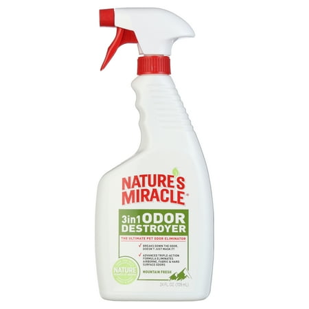 Nature’s Miracle 3 in 1 Odor Destroyer 24 Ounces, Pet Odor Eliminator, Mountain Fresh Scent
