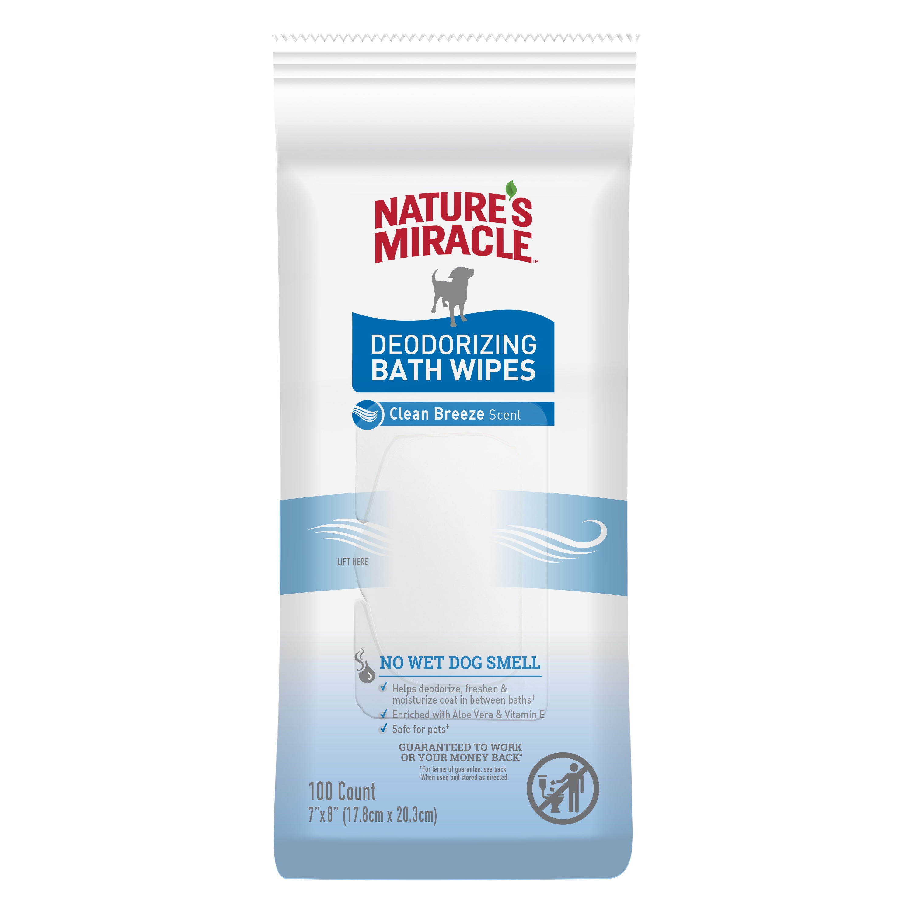 Nature's Miracle Deodorizing Lavender Scent Bath Wipes for Dogs, Count of  100