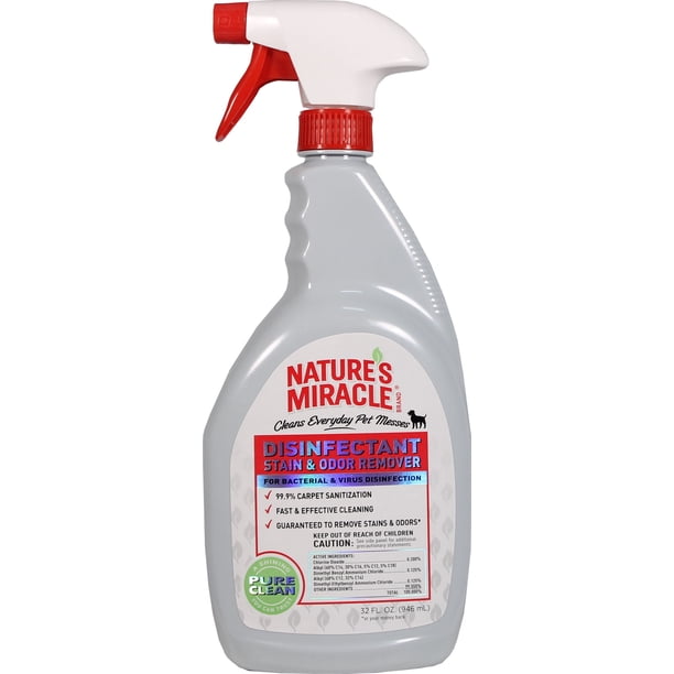 Nature’s Miracle Disinfectant Stain And Odor Remover 32 Ounces, For