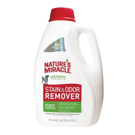 Nature's Miracle Dog Stain and Odor Remover for Carpet, Hard Floors, Fabric and Furniture, 1 gal.