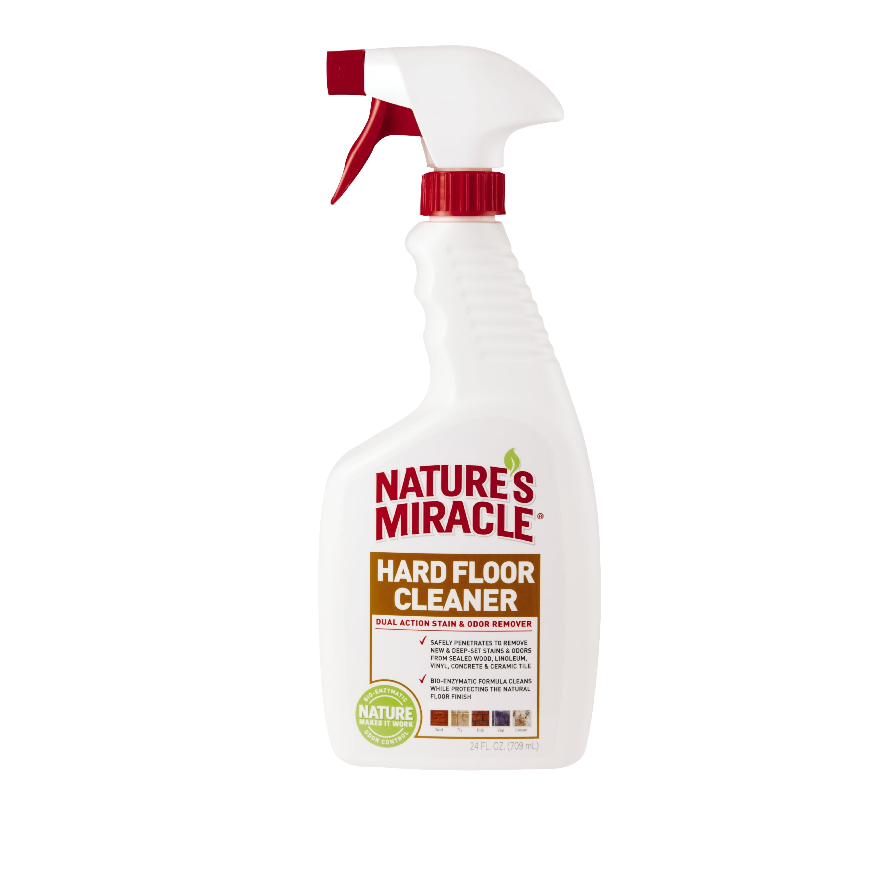 Nature’s Miracle Hard Floor Cleaner 24 Ounces, DualAction Stain And