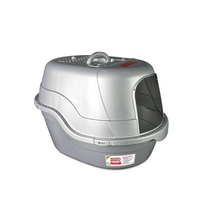 Nature’s Miracle Hooded Flip Top Litter Box, Oval, With Odor Control