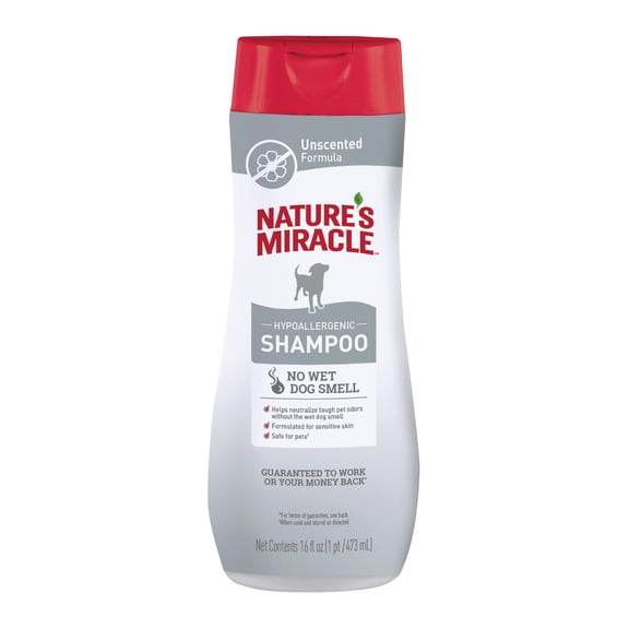 Natures Miracle Hypoallergenic Shampoo for Dogs, Unscented, 16 oz.
