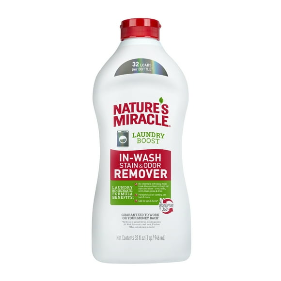 Natures Miracle Laundry Boost In-Wash Pet Stain and Odor Remover, 32 oz