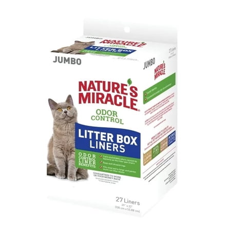 Nature's Miracle Odor Control Litter Box Liners with Fresh Scent, Jumbo, 27 count