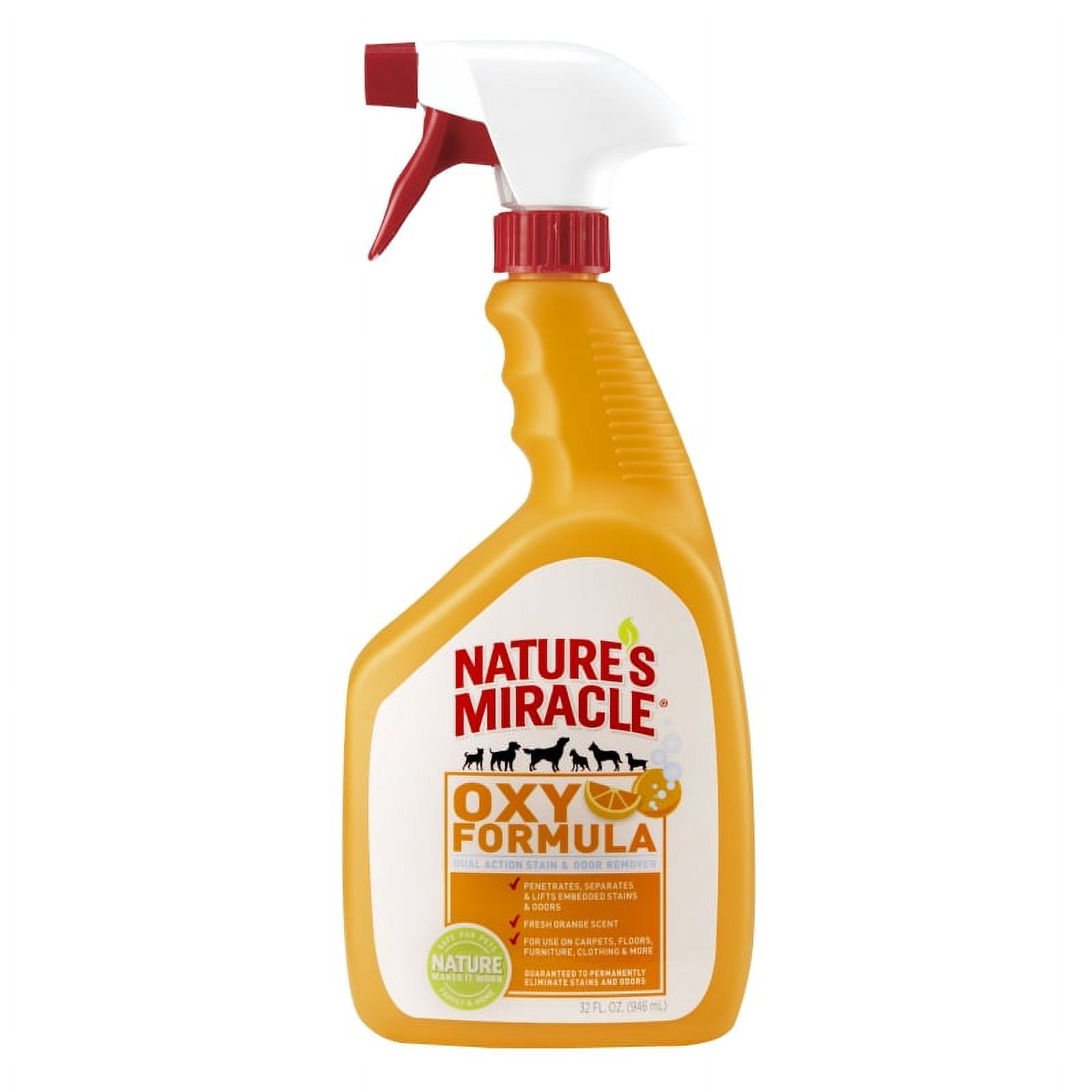Nature’s Miracle Oxy Formula 32 Ounces, Dual Action Stain And Odor Remover