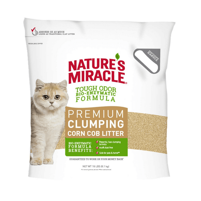 Nature's Miracle® Premium Clumping Corn Cob Litter, 18 lb, Bio-Enzymatic Benefits
