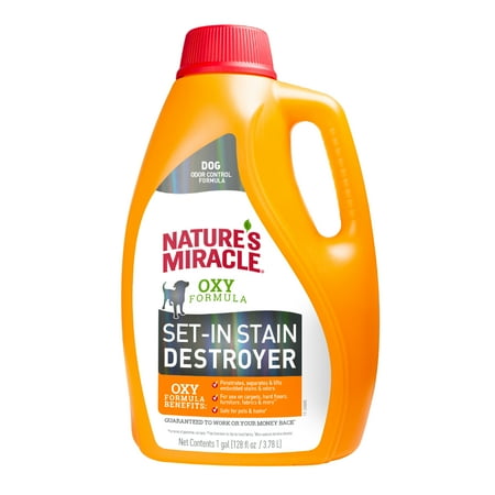 Nature’s Miracle Oxy Formula Set-In Stain Destroyer for Dogs, Orange Scent, 1 gal