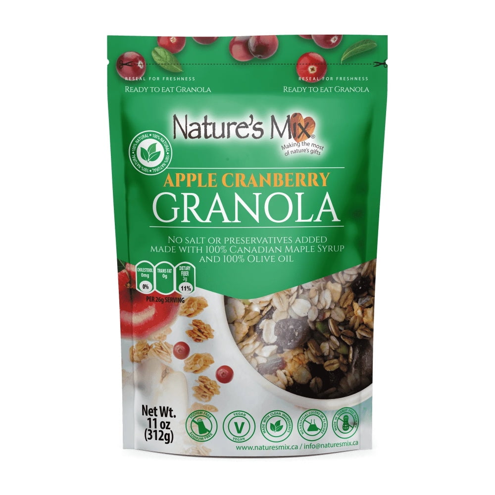 Nature's Mix Apple Cranberry Granola, Resealable Bag, 11oz