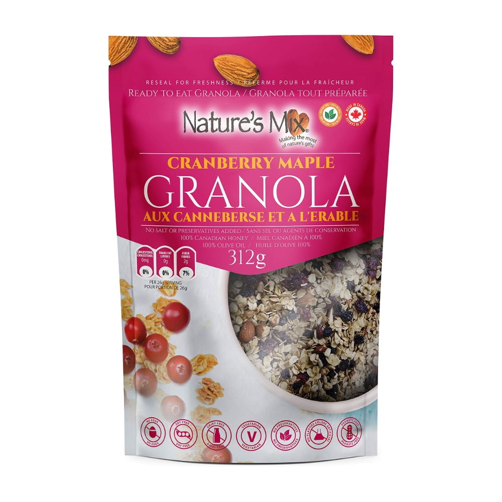 Nature's Mix Cranberry Maple Granola, Resealable Bag, 11oz