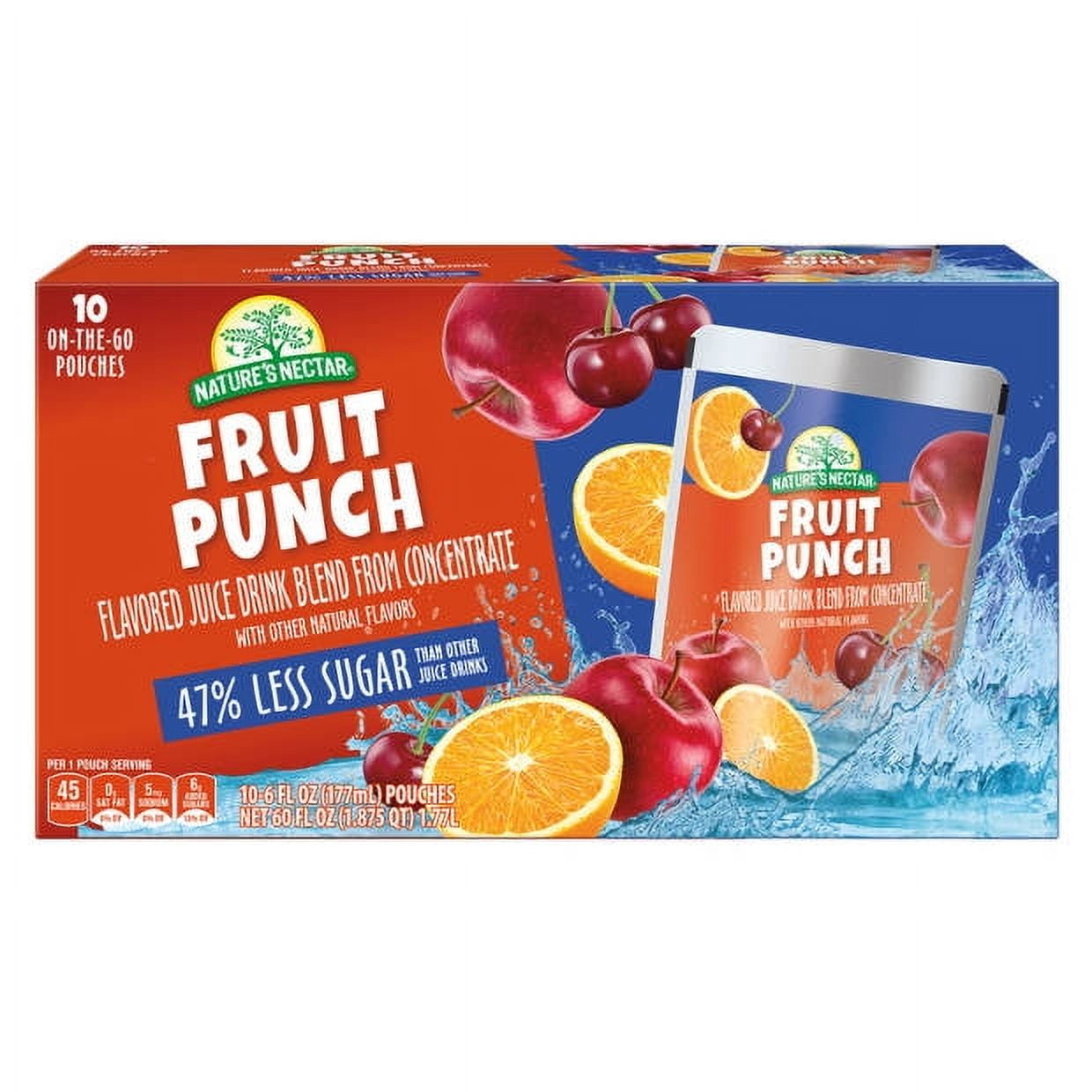 Nature s Nectar Fruit Punch Juice 6 fl oz pouches 10 count Walmart