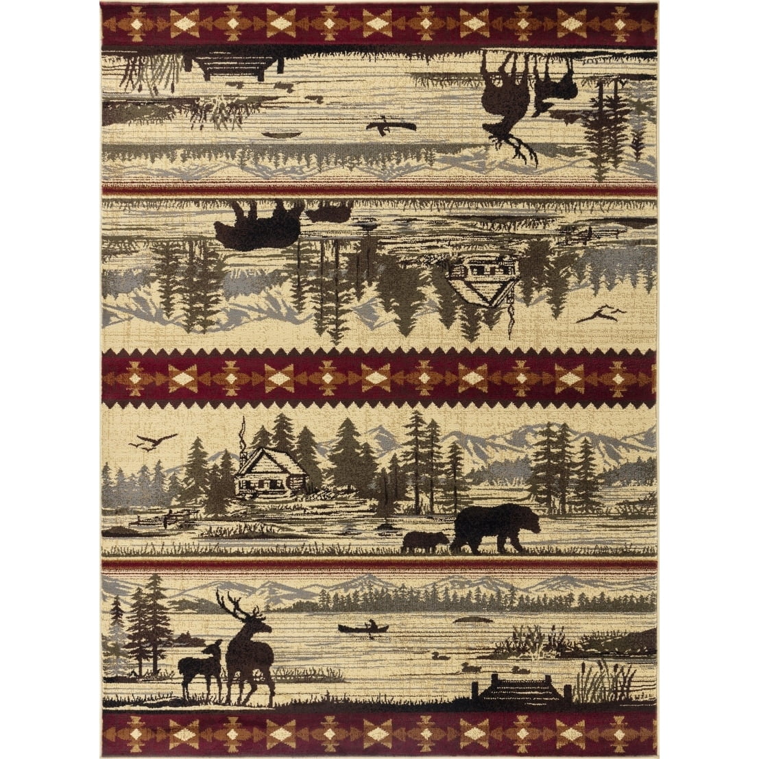 Nature's Nest GC_CBL3005 Multi Lodge Area Rug 2'7 x 7'3 - Walmart.com