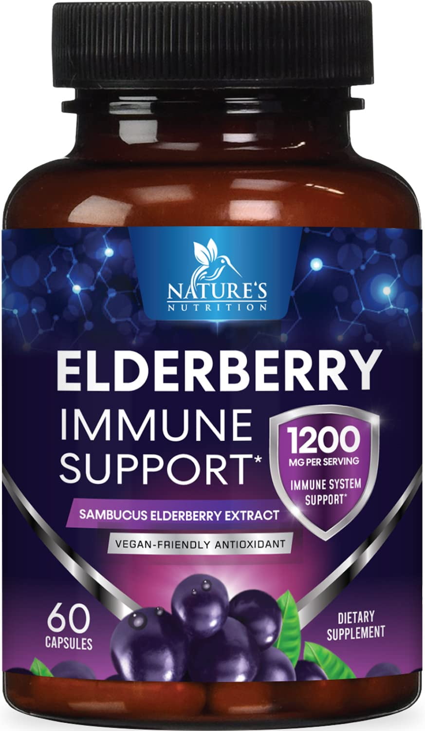 Nature's Nutrition 101 Elderberry Extract Capsules Highly