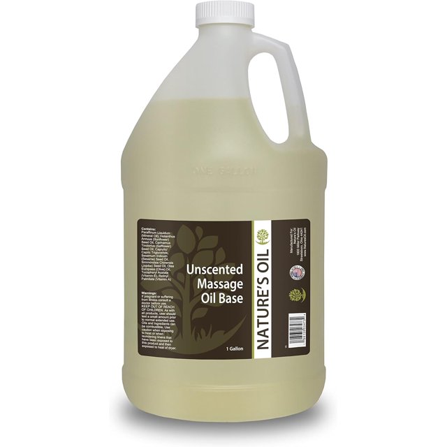 Nature's Oil Unscented Massage Oil Base, 1 Gallon