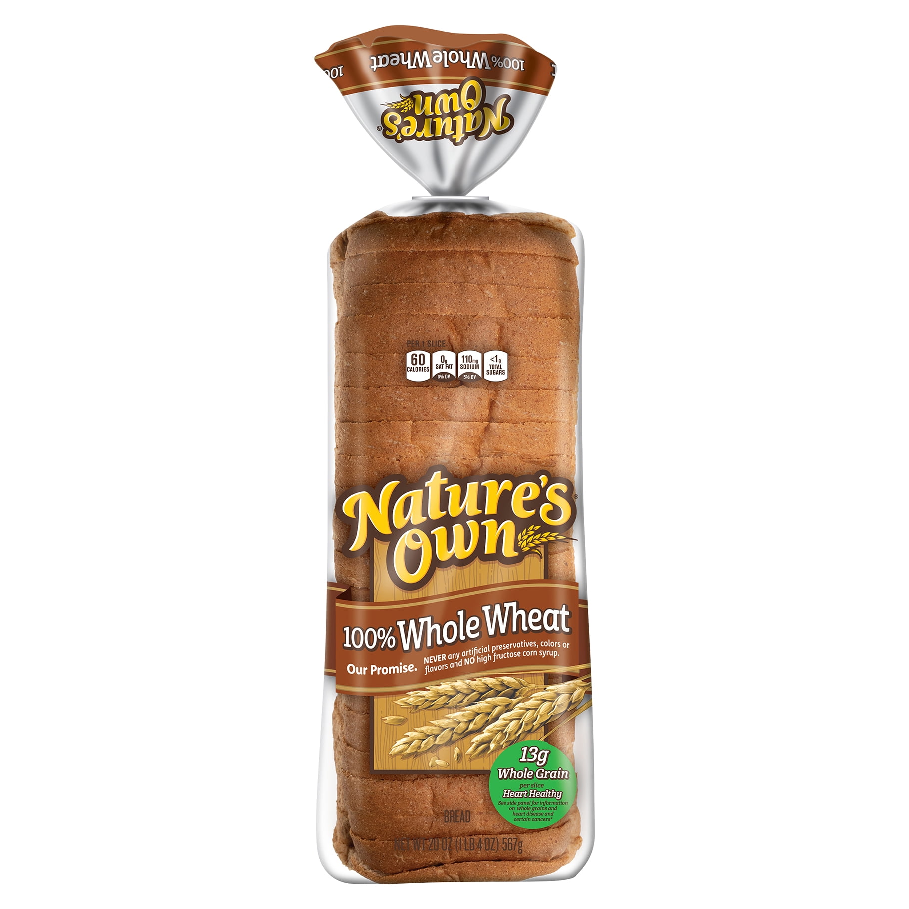 Nature S Own Whole Wheat Bread Loaf Oz Walmart Com