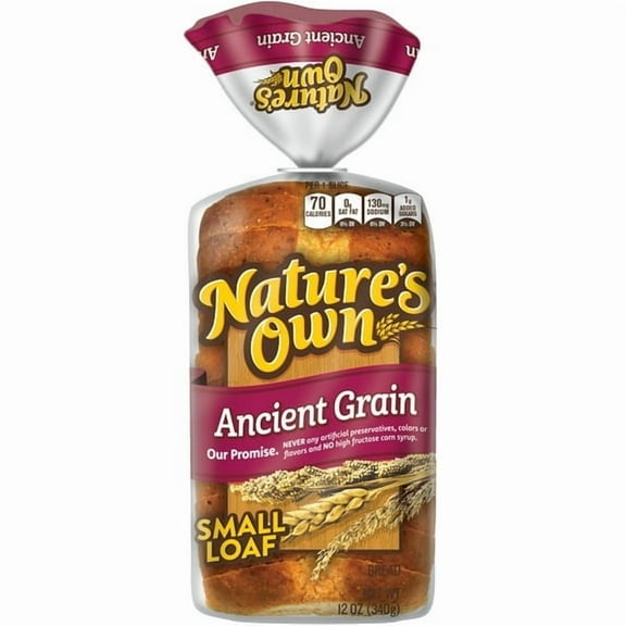 Nature's Own Ancient Grain Small Loaf Size Sliced Bread 12 oz Loaf (Pack of 3)