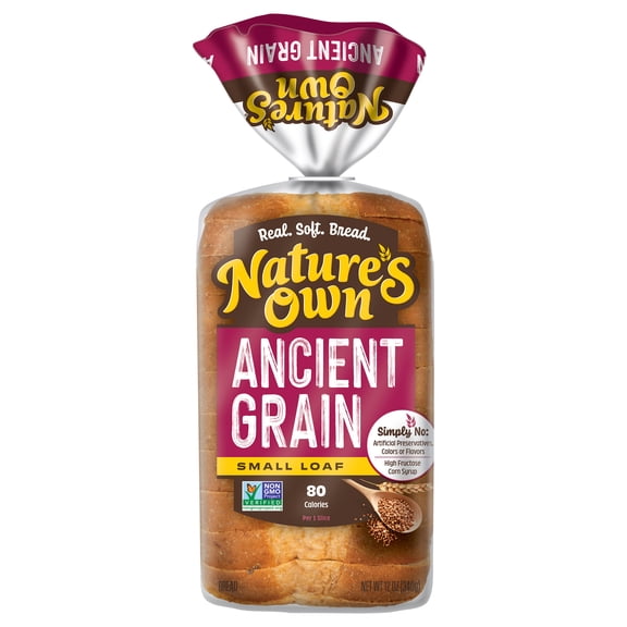 Nature's Own Ancient Grain, Non-GMO Small Loaf Bread, Sandwich Bread, 12 oz Loaf
