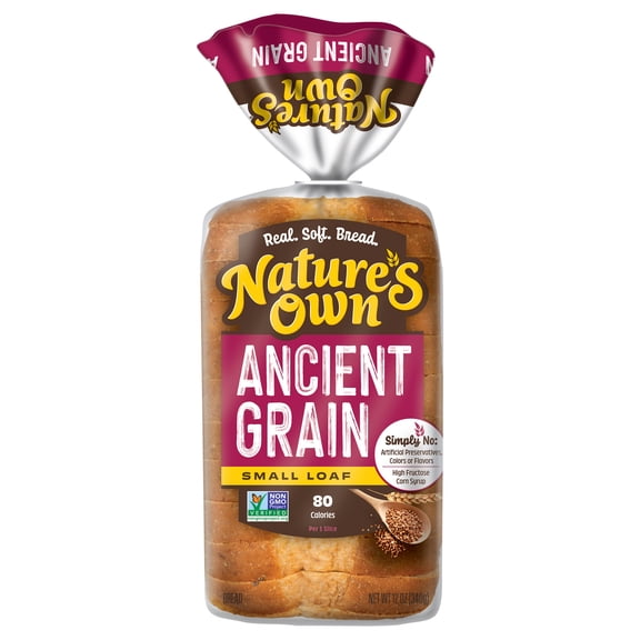Nature's Own Ancient Grain, Non-GMO Small Loaf Bread, Sandwich Bread, 12 oz Loaf