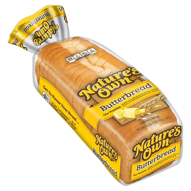 Nature's Own Butter bread Sliced White Loaf, 20 Oz, Pack of 2