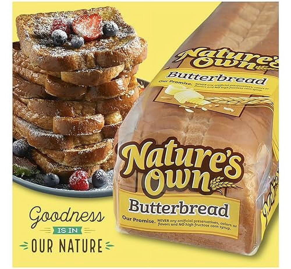 Nature's Own Butterbread, Sliced White Bread, 20 oz Loaf (2 Pack