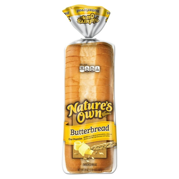 Nature's Own Butterbread Sliced White Bread Loaf, 20 oz (Pack of 11)