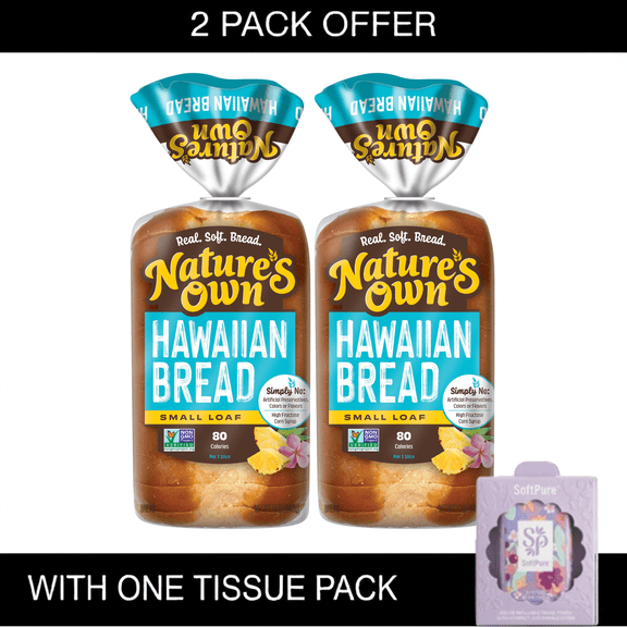 Nature's Own Hawaiian, Non-GMO Small Loaf Bread, Sandwich Bread, 12 oz