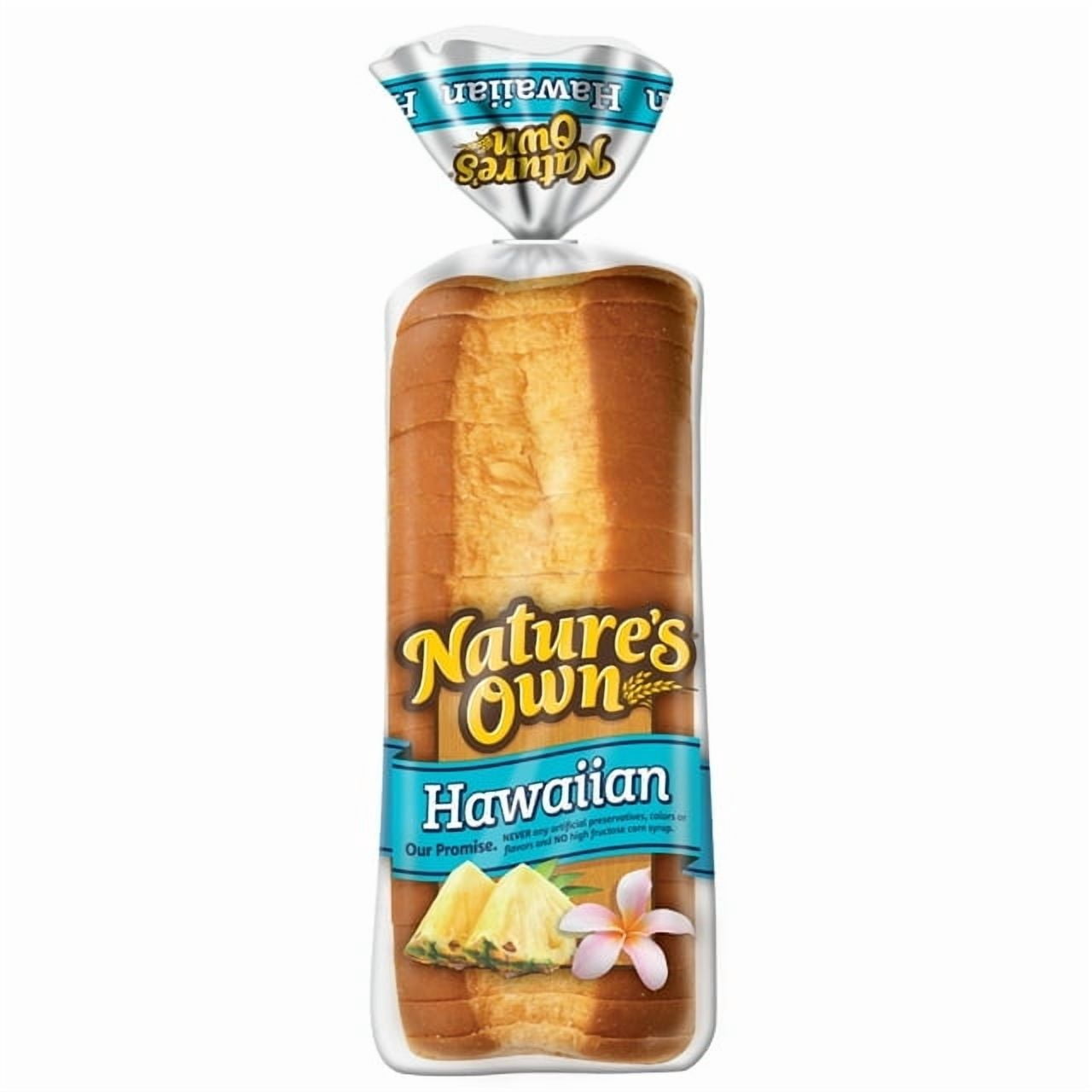 Nature's Own Hawaiian Sliced Bread 20 oz Loaf Soft & Sweet Hawaiian Bread (Pack of 2)