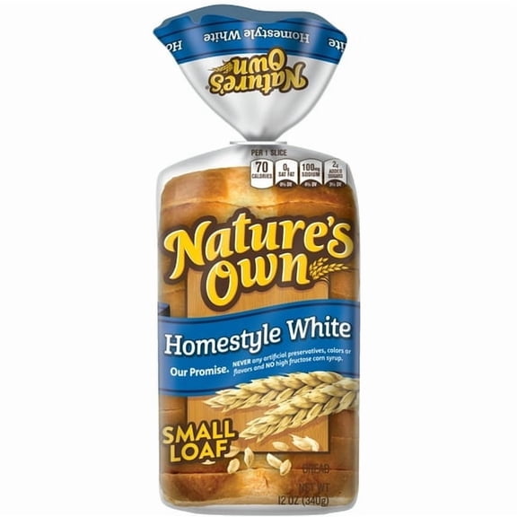 Nature's Own Homestyle White Small Loaf Size Sliced Homestyle White Bread 12 oz Loaf (Pack of 7)