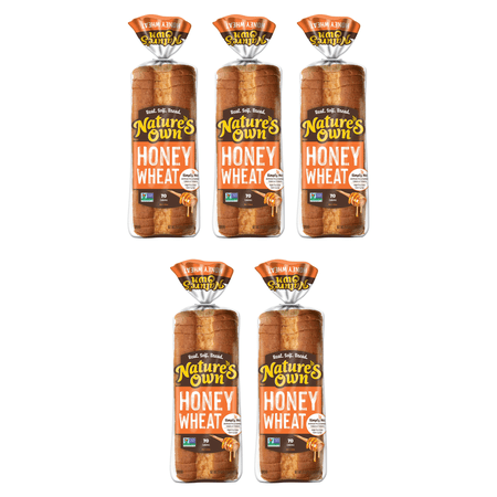 Nature's Own Honey Wheat Sandwich Bread Loaf, 20 oz-Pack Of 5