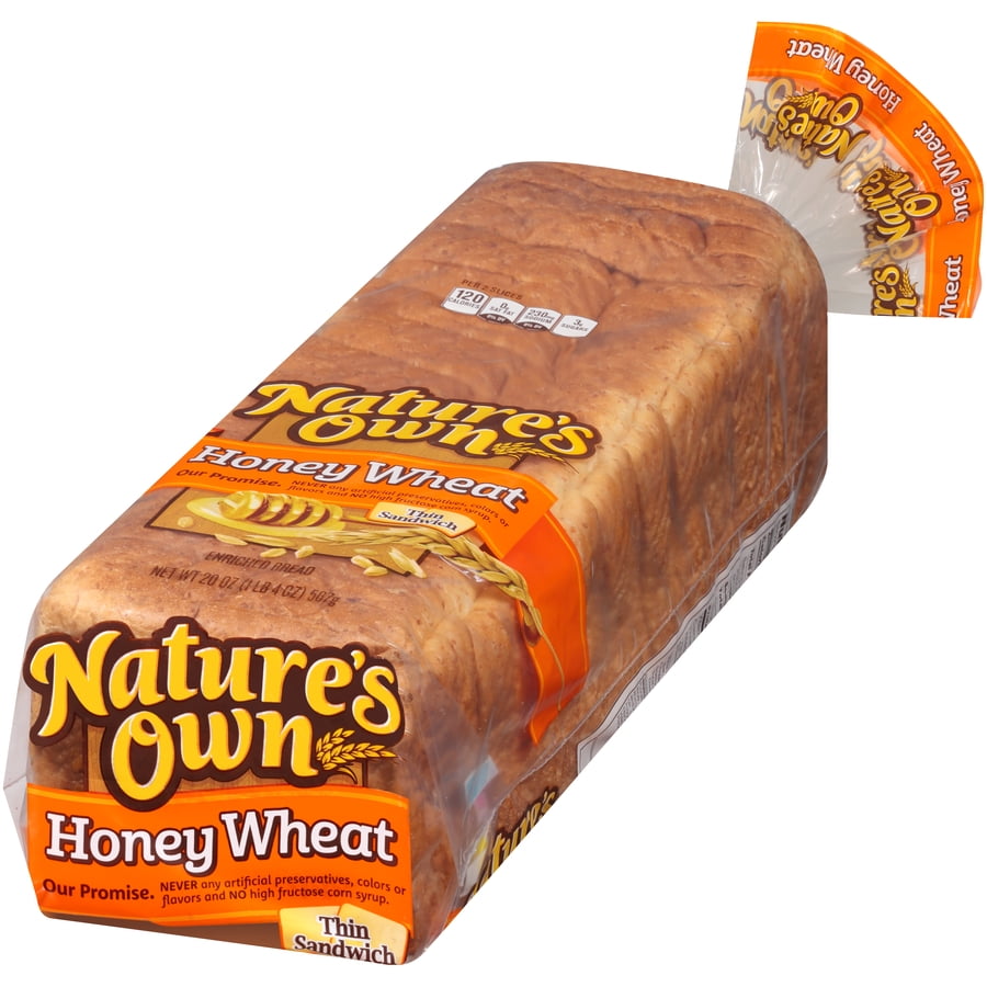 Nature's Own Honey Wheat Thin Sliced, Honey Wheat Sandwich Bread, 20 oz Loaf