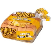 Nature's Own Hot Dog Butter Buns, 15 oz, 8 Count, Shelf-Stable