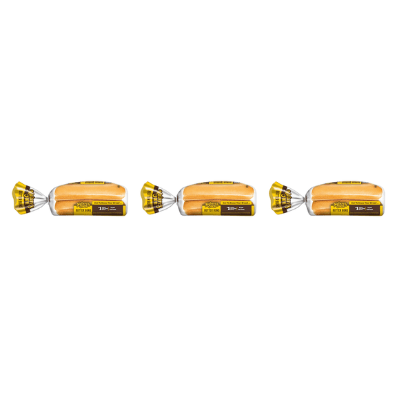 Nature's Own Hot Dog Butter Buns, 15 oz, (Pack of 3)