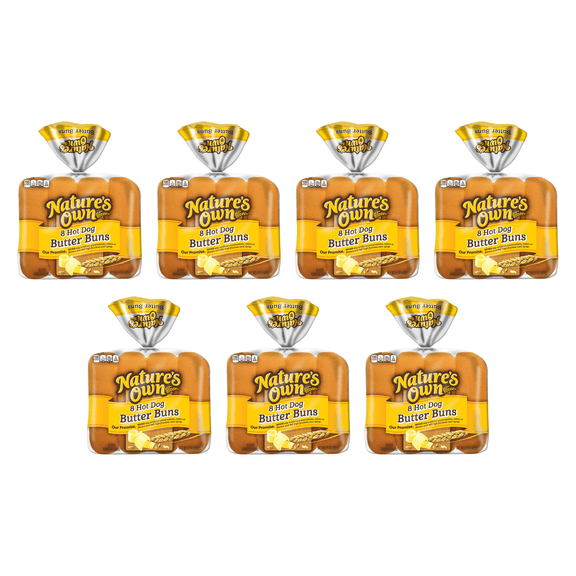 Nature's Own Hot Dog Butter Buns, 15 oz, (Pack of 7)