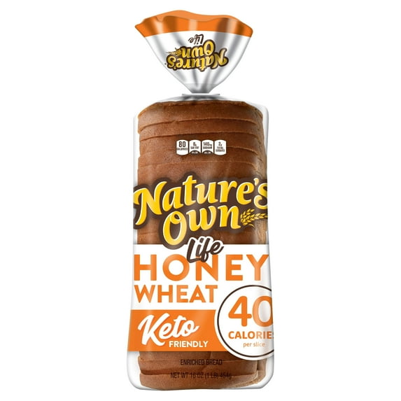 Nature’s Own Life Honey Wheat, 40 Calories per Slice Keto Friendly Sandwich Bread, 16 oz Loaf-Pack Of 7