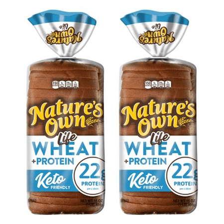 Nature’s Own Life Honey Wheat, 40 Calories per Slice Keto Friendly Sandwich Bread, 16 oz (Pack of 2)