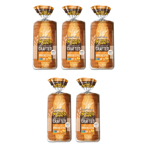 Nature's Own Perfectly Crafted Brioche Style Bread Loaf, 22 oz Loaf-Pack Of 5