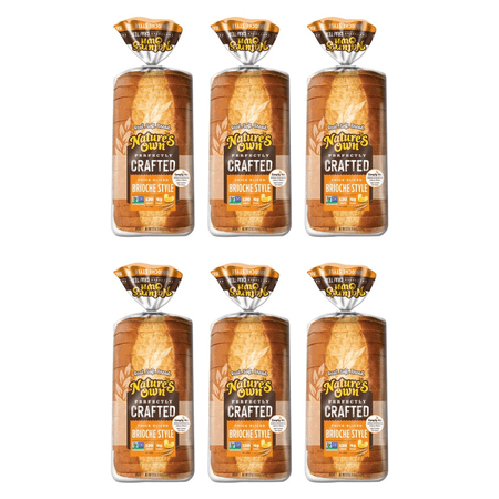 Nature's Own Perfectly Crafted Brioche Style Bread Loaf, 22 oz, (Pack of 6)