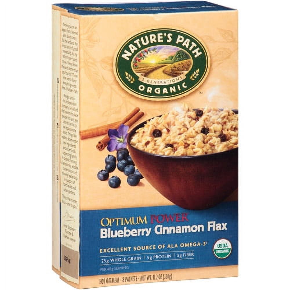 Nature's Path Blueberry Cinnamon Flax Oatmeal, 8 count, 11.2 oz, (Pack of 6)