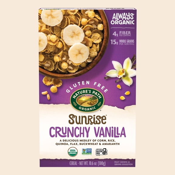 Nature's Path Organic Sunrise Crunchy Vanilla Cereal, 10.6 oz (Pack of 12), Gluten Free, Non-GMO