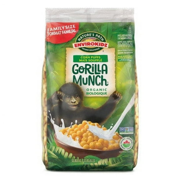 Nature's Path EnviroKidz Organic Gorilla Munch Cereal, Family Size Bag, 650g/22.8 oz