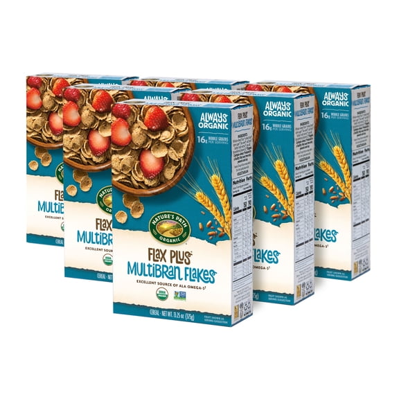 Nature's Path Organic Flax Plus Multibran Flakes Breakfast Cereal, 13.25oz Box (pack of 12)