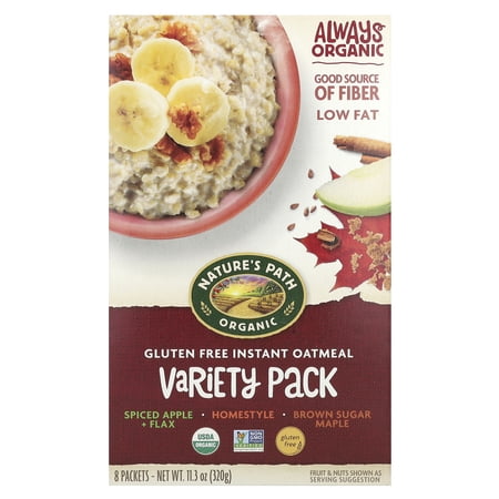 Nature's Path, Gluten Free Instant Oatmeal, Variety Pack, 8 Packets, 11.3 oz Pack of 2