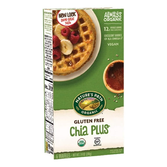 Nature's Path Gluten Free USDA Organic Chia Plus Waffles, 7.4 Ounce (Pack of 12)