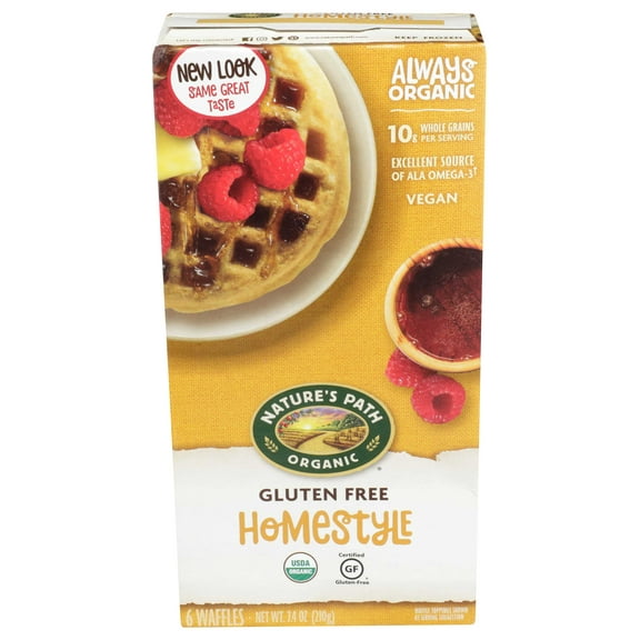 Nature's Path Gluten Free USDA Organic Homestyle Waffles, 7.4 Ounce (Pack of 12)