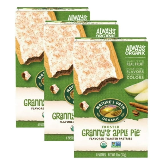 Nature's Path Organic Apple Cinnamon Frosted Toaster Pastries 11oz Box (3 Pack)